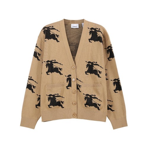 【服装】BURBERRY/博柏利 女士棉质宽松版V领针织开衫毛衣外套 80703281