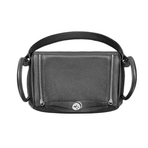 【新品包包】HERMES/爱马仕 女包Lindy26 bag银扣手提包手挽包水桶包 黑色